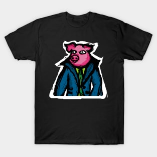 Pig Wearing Jacket T-Shirt